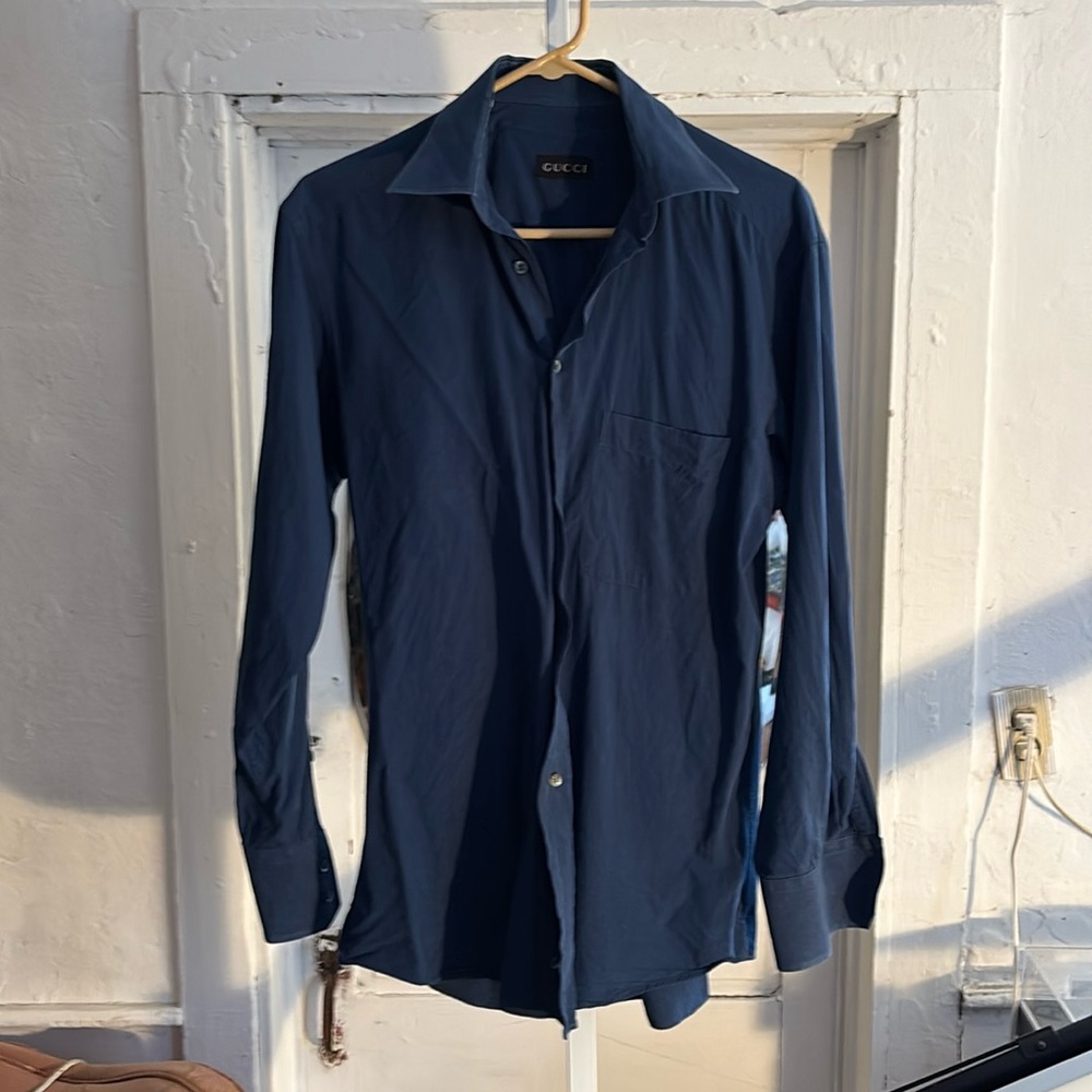 Men’s Navy Blue Gucci dress
Shirt size 38 neck 15